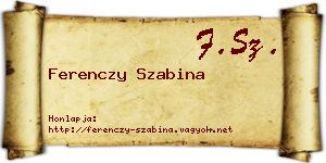 Ferenczy Szabina névjegykártya