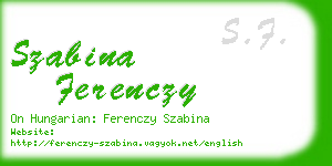 szabina ferenczy business card